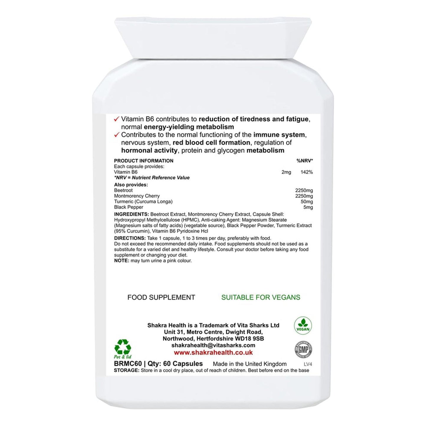 Champion Cherry Boost Capsules | Montmorency Cherry & Beetroot Formula, plus Nutritive Allies - Support for the reduction of tiredness and fatigue, energy-yielding metabolism, immunity, red blood cell formation, the nervous system, hormonal activity, Buy Now at Sacred Remedy