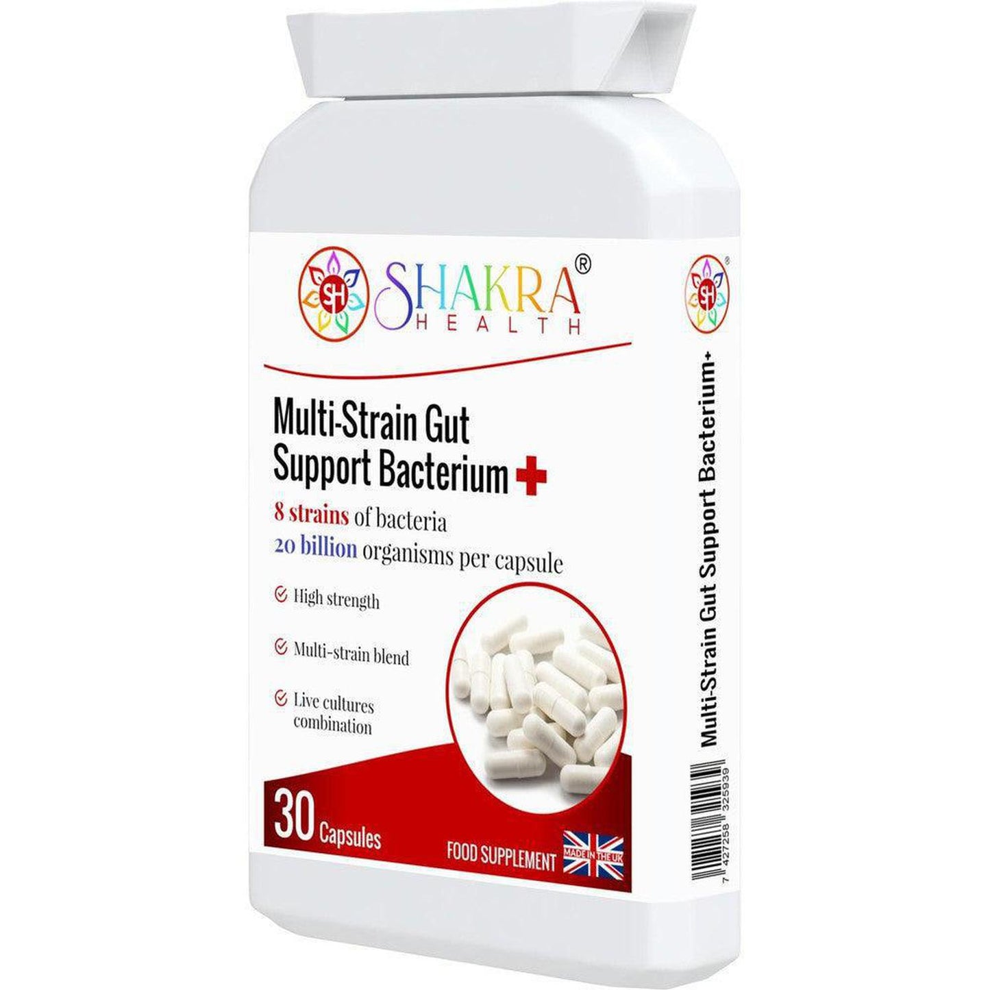 Multi-Strain Probiotic - 20 Billion Live Bacteria Gut Support - High-potency, vegan Multi-Strain Probiotic (20 Billion live bacteria). Supports gut health, digestion, immune system, and helps relieve bloating/gas. Buy Now at Sacred Remedy