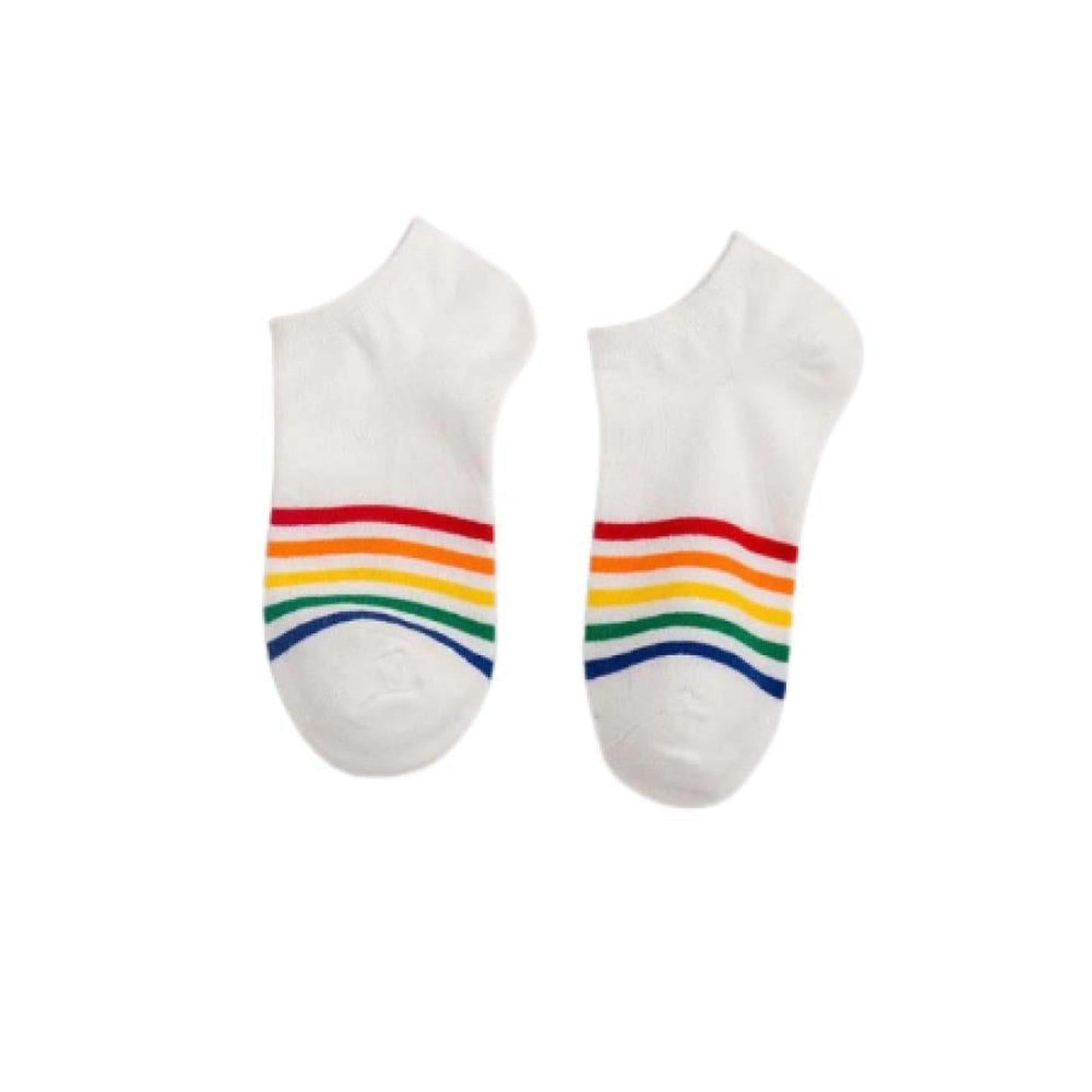 Pride Stripe Cotton Ankle Socks | LGBTQ+ Support & Comfort - Vibrant Pride Stripe Cotton Ankle Socks (97% Cotton). Comfortable, breathable, and supportive fit (EU 35-44). Perfect for celebrating LGBTQ+ pride. Buy Now at Sacred Remedy