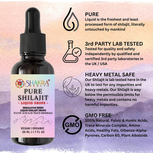 Pure Shilajit Liquid Drops | Energy, Focus & Stamina Tonic - Authentic Himalayan Shilajit liquid with Fulvic Acid. Unleash insane energy, sharpen focus, boost drive & support holistic health. Pure & Lab Tested. Buy Now at Sacred Remedy