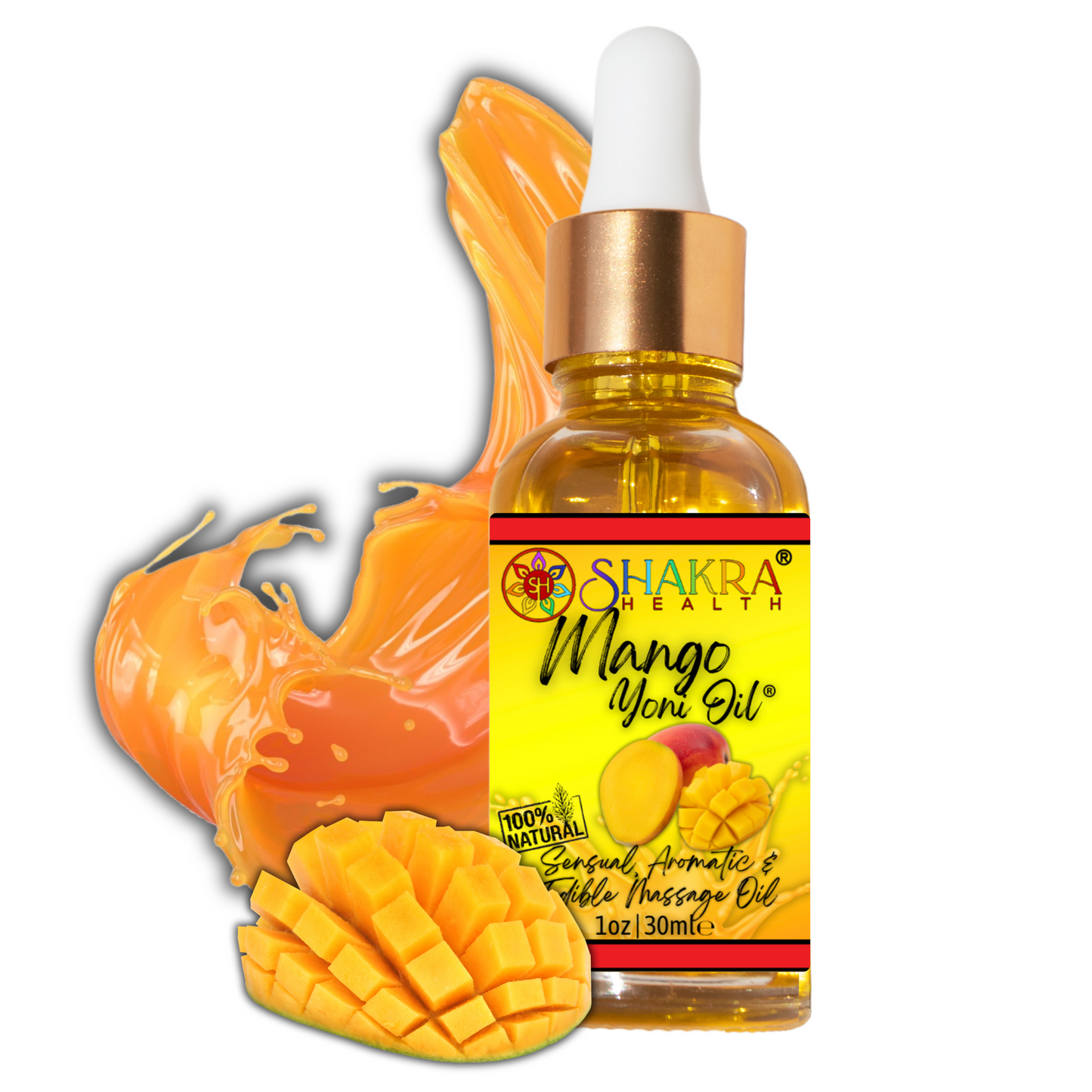 Buy Mango Flavoured Yoni Oil. Natural, Vegan Body Care. - Unleash your confidence with our luxurious LGBTQ+ gender neutral, pH balanced & moisturising, edible Yoni Oil. Celebrate your body with our unique, inclusive, organic product. Discover the secret to ultimate comfort, massage, relaxation & pleasure in this versatile oil. Experience pure bliss. at Sacred Remedy Online