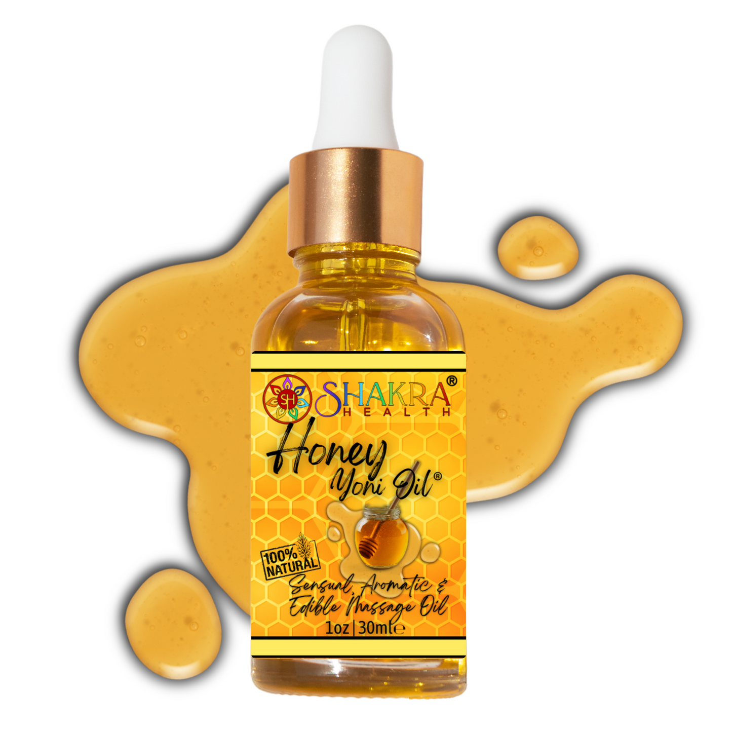 Buy Honey Flavoured Yoni Oil. Natural, Vegan Body Care. - Unleash your confidence with our luxurious LGBTQ+ gender neutral, pH balanced & moisturising, edible Yoni Oil. Celebrate your body with our unique, inclusive, organic product. Discover the secret to ultimate comfort, massage, relaxation & pleasure in this versatile oil. Experience pure bliss. at Sacred Remedy Online