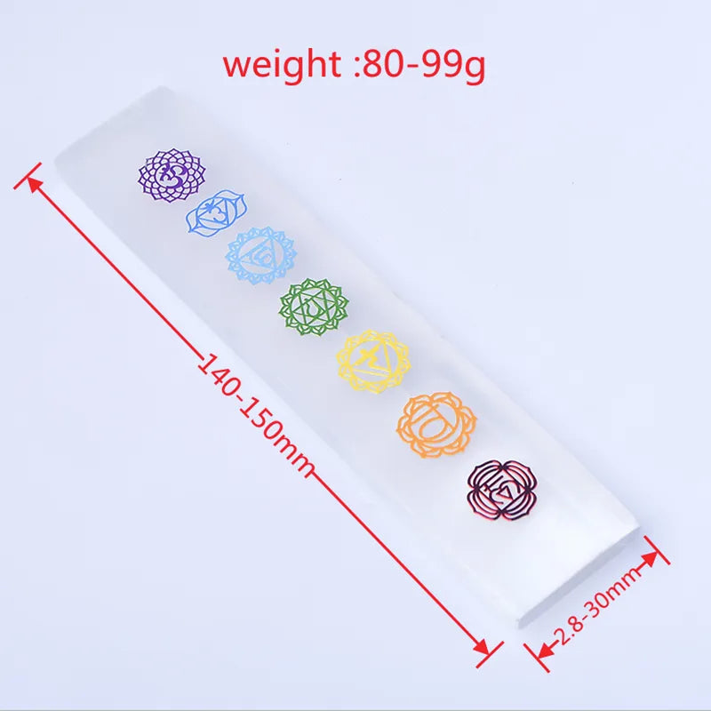7 Chakra Selenite Charging Bar