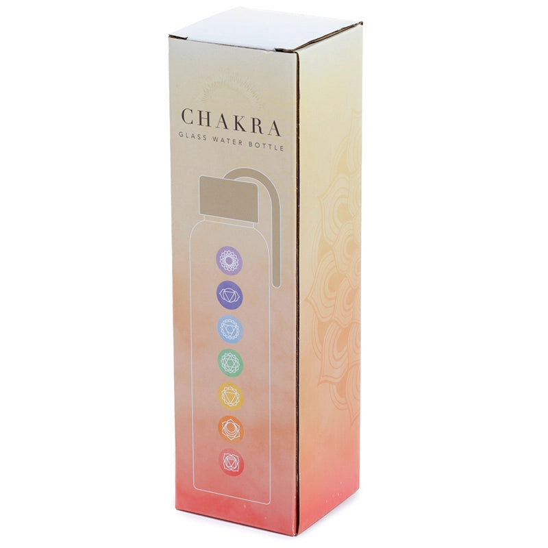 Buy Balance Your Chakras: 500ml BPA Free Glass Water Bottle - 500ml Reusable Glass Water Bottle with 7 Chakra Symbols and Bamboo Lid. Stay hydrated in style with this eco-friendly and empowering water bottle. Enjoy the purity of glass, the beauty of chakra symbols, and the sustainability of bamboo. Perfect for yoga, meditation, or everyday use. BPA-free and leak-proof. at Sacred Remedy Online