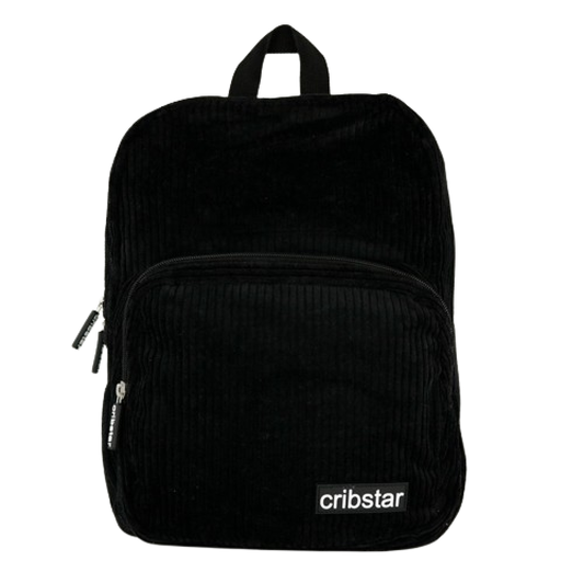 Buy Black Soft Corduroy Backpack. Compact, Unique & Stylish Design. - This cozy and sturdy backpack will add a touch of playfulness to any outfit, making it perfect for daily use or a weekend getaway. With its unique material and classic design, this backpack is sure to turn heads and keep your belongings safe and secure. This Black Corduroy Backpack is perfect for essentials. at Sacred Remedy Online