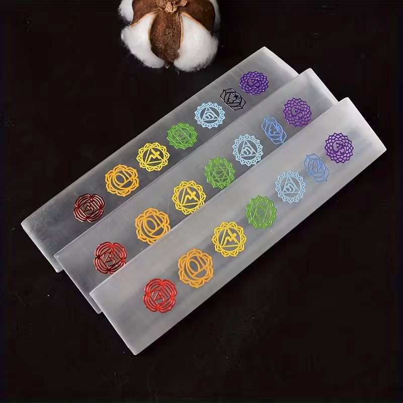 7 Chakra Selenite Charging Bar