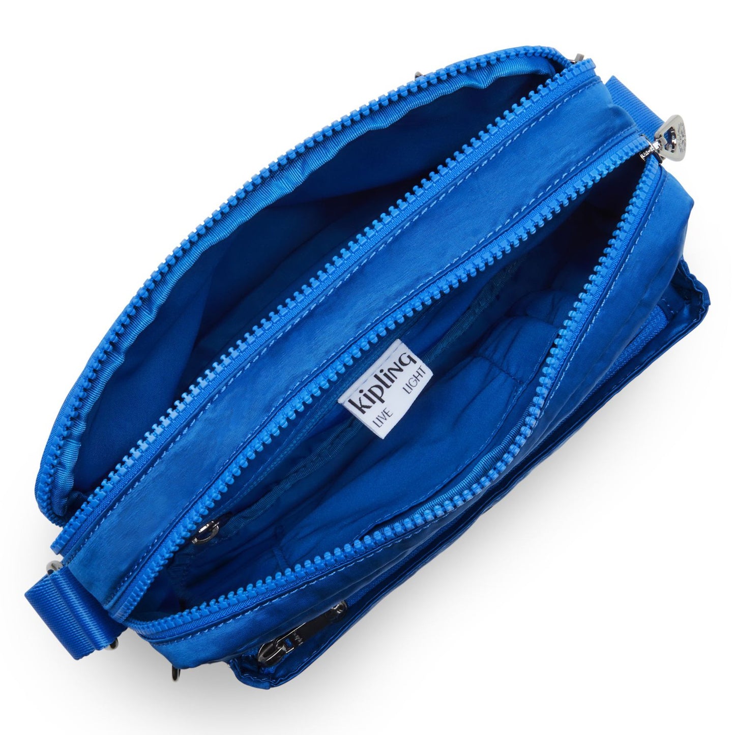 Kipling Abanu M Crossbody Shoulder Bag | Satin Blue Handbag - Discover the perfect everyday companion with the Kipling Abanu M crossbody bag in stunning satin blue. This versatile shoulder bag offers ample space for essentials while maintaining a sleek, stylish look. Crafted with Kipling's signature lightweight and durable material, it's the ideal accessory for any occasion. Buy Now at Sacred Remedy