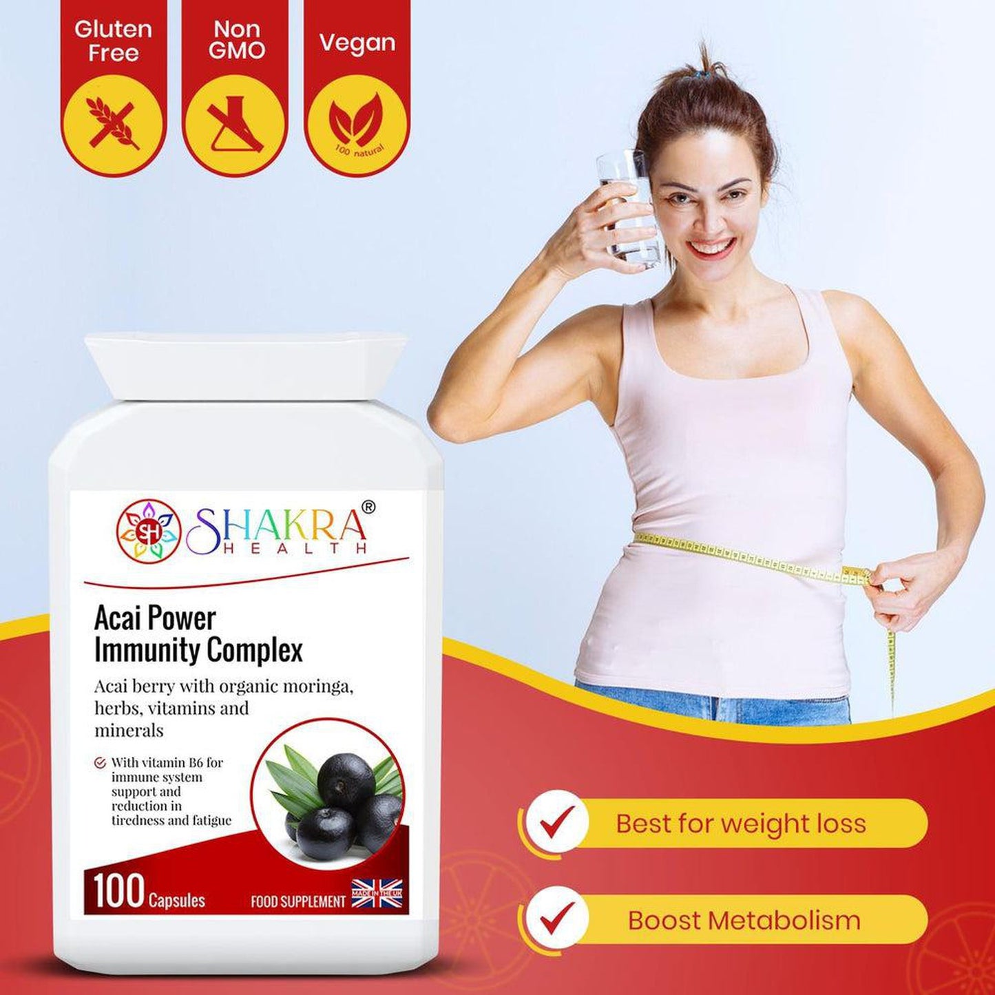 Buy Acai Power Immunity Complex Capsules | Third Eye Chakra Support - Experience holistic health with our Acai Power Immunity Complex. This unique formula combines the antioxidant power of acai berries with targeted support for your immune system and third eye chakra. Enhance your overall well-being with this natural supplement. at Sacred Remedy Online