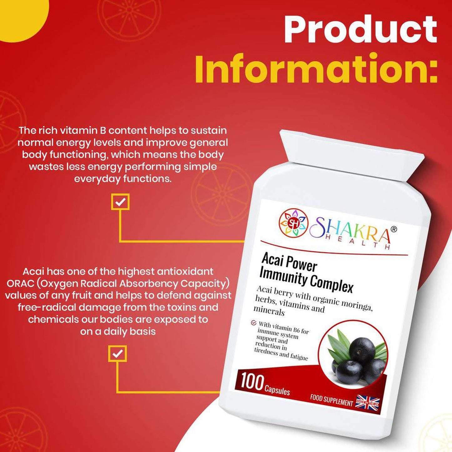 Buy Acai Power Immunity Complex Capsules | Third Eye Chakra Support - Experience holistic health with our Acai Power Immunity Complex. This unique formula combines the antioxidant power of acai berries with targeted support for your immune system and third eye chakra. Enhance your overall well-being with this natural supplement. at Sacred Remedy Online