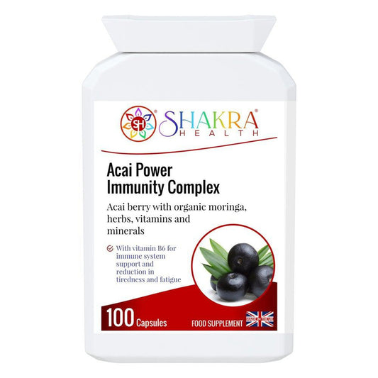 Buy Acai Power Immunity Complex Capsules | Third Eye Chakra Support - Experience holistic health with our Acai Power Immunity Complex. This unique formula combines the antioxidant power of acai berries with targeted support for your immune system and third eye chakra. Enhance your overall well-being with this natural supplement. at Sacred Remedy Online