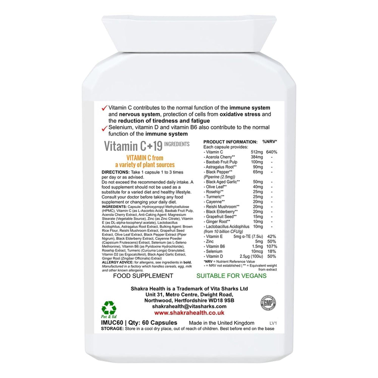 20+ Actives; High-Dose Vitamin C | Advanced Shakra Immunity Complex - Equip your body with the Sacred Shield: a potent immunity formula. Features 512mg high-dose Vitamin C and 20+ herbal actives for powerful anti-stress and full-system wellness support. Buy Now at Sacred Remedy