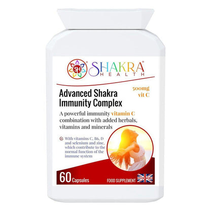 20+ Actives; High-Dose Vitamin C | Advanced Shakra Immunity Complex - Equip your body with the Sacred Shield: a potent immunity formula. Features 512mg high-dose Vitamin C and 20+ herbal actives for powerful anti-stress and full-system wellness support. Buy Now at Sacred Remedy
