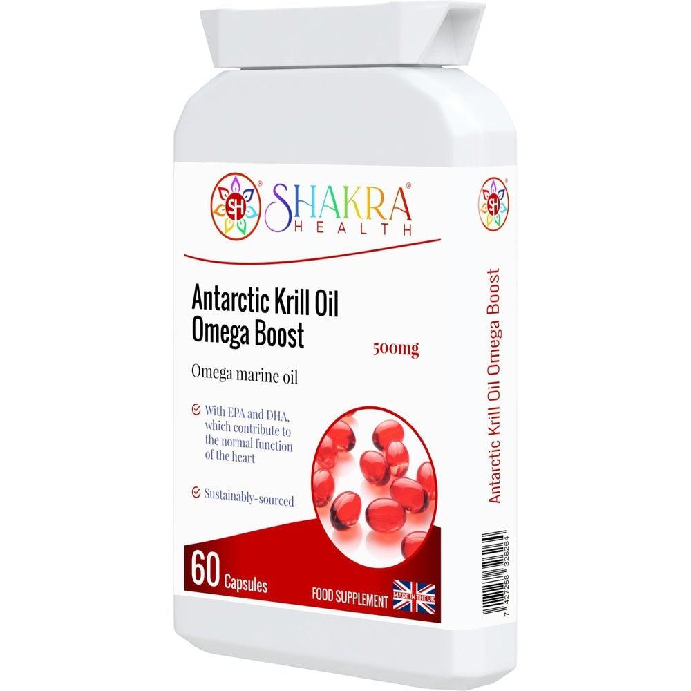 Buy Antarctic Krill Oil Omega Boost Capsules - A Source of Omega 3 - Experience the ocean's bounty with Antarctic Krill Oil Omega Boost Capsules. Packed with essential omega-3 fatty acids, this supplement may support heart health, brain function, and joint comfort. Our pure krill oil formula offers potential absorption benefits compared to traditional fish oil. at Sacred Remedy Online