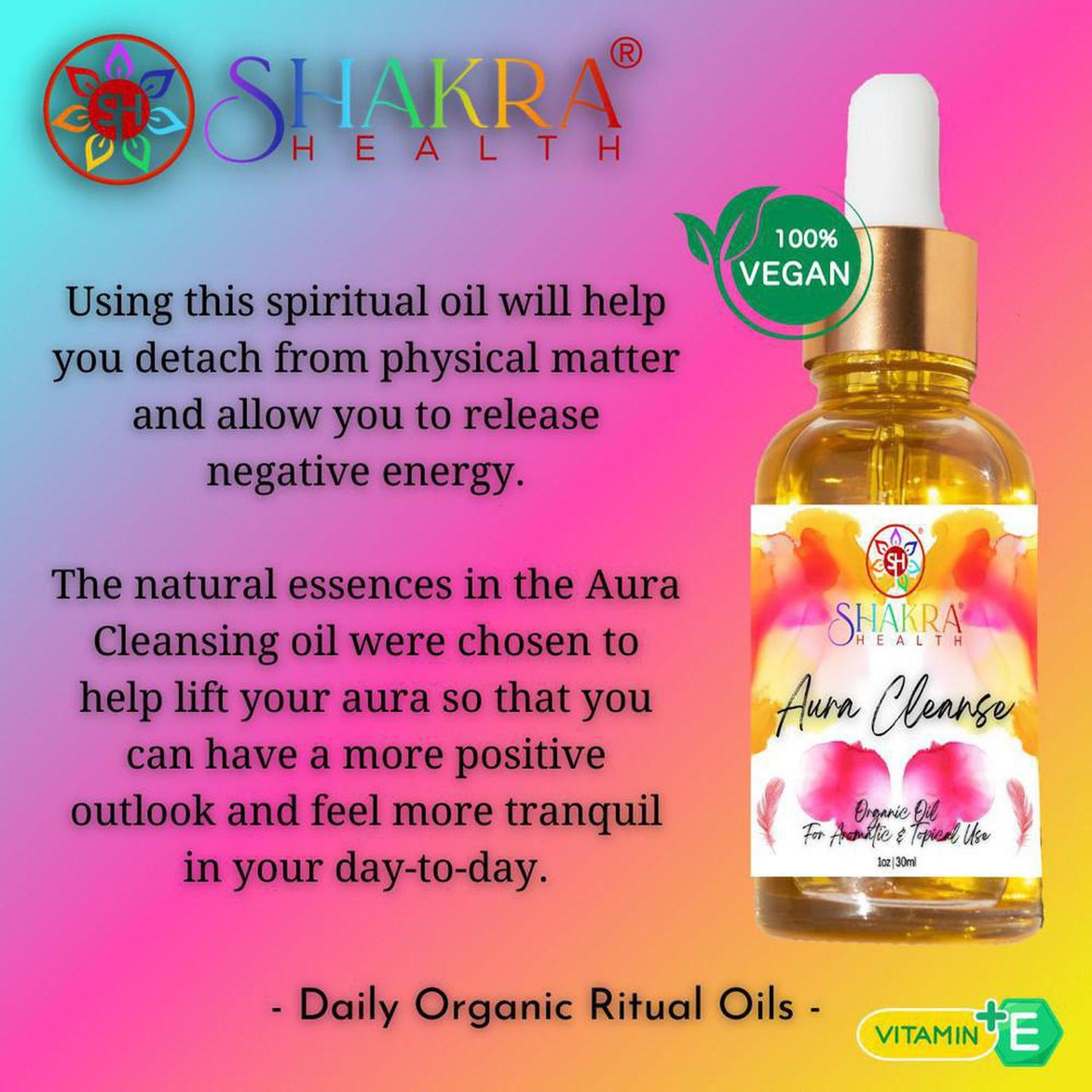 Sacred Aura Cleansing Daily Ritual Oil - Connect with Your Spirit - Elevate your daily routine with our Aura Cleanse Oil. Experience deep relaxation, stress relief, and spiritual renewal. Embrace positive energy and find inner peace. This sacred blend purifies your energy, enhances intuition, and fosters a deeper connection with your higher self. Buy Now at Sacred Remedy