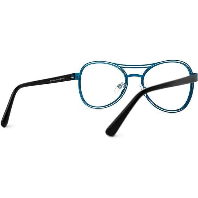 Buy Unisex Aviator Style Glasses - Blue & Red Metal Frames - Upgrade your style with our edgy unisex aviator glasses. Featuring a bold blue and red metal frame, these quirky designer glasses offer perfect vision correction while making a statement. Perfect for reading, computer use, or everyday wear. at Sacred Remedy Online