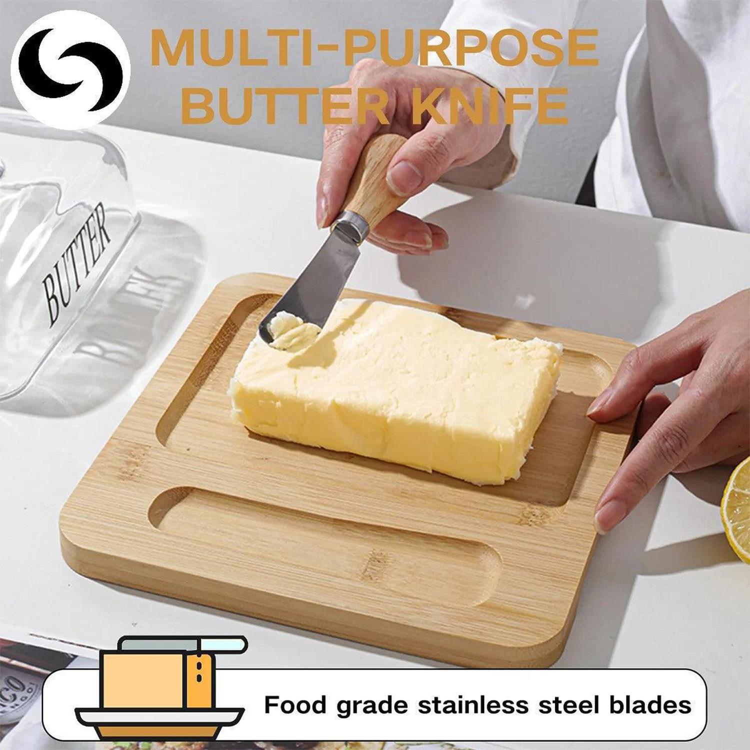 Bamboo Butter Dish with Glass Lid & Cutter | Keep Butter Soft - Upgrade your kitchen with our stylish Dark Brown Bamboo Butter Dish. Features a clear glass lid and stainless steel cutter for perfect, soft butter every time. Buy Now at Sacred Remedy