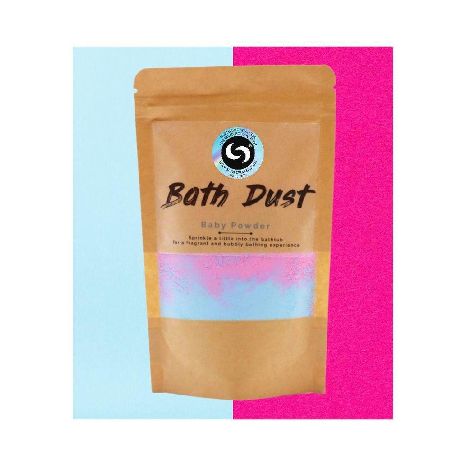 Baby Powder Bath Dust | Fizzing Bath Bomb Alternative for Soft Skin - Indulge in our Baby Powder Bath Dust! This magical, fizzing powder is packed with Shea Butter for silky-soft skin & scented with a comforting, nostalgic aroma. Buy Now at Sacred Remedy