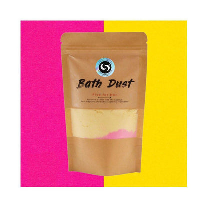 Five for Her Bath Dust | Luxurious Bath Bomb Alternative for Women - Indulge in our luxurious Five for Her Bath Dust! The ultimate fizzy, Shea Butter-packed bath bomb alternative for women. Soothes stress & leaves skin velvety soft. Buy Now at Sacred Remedy