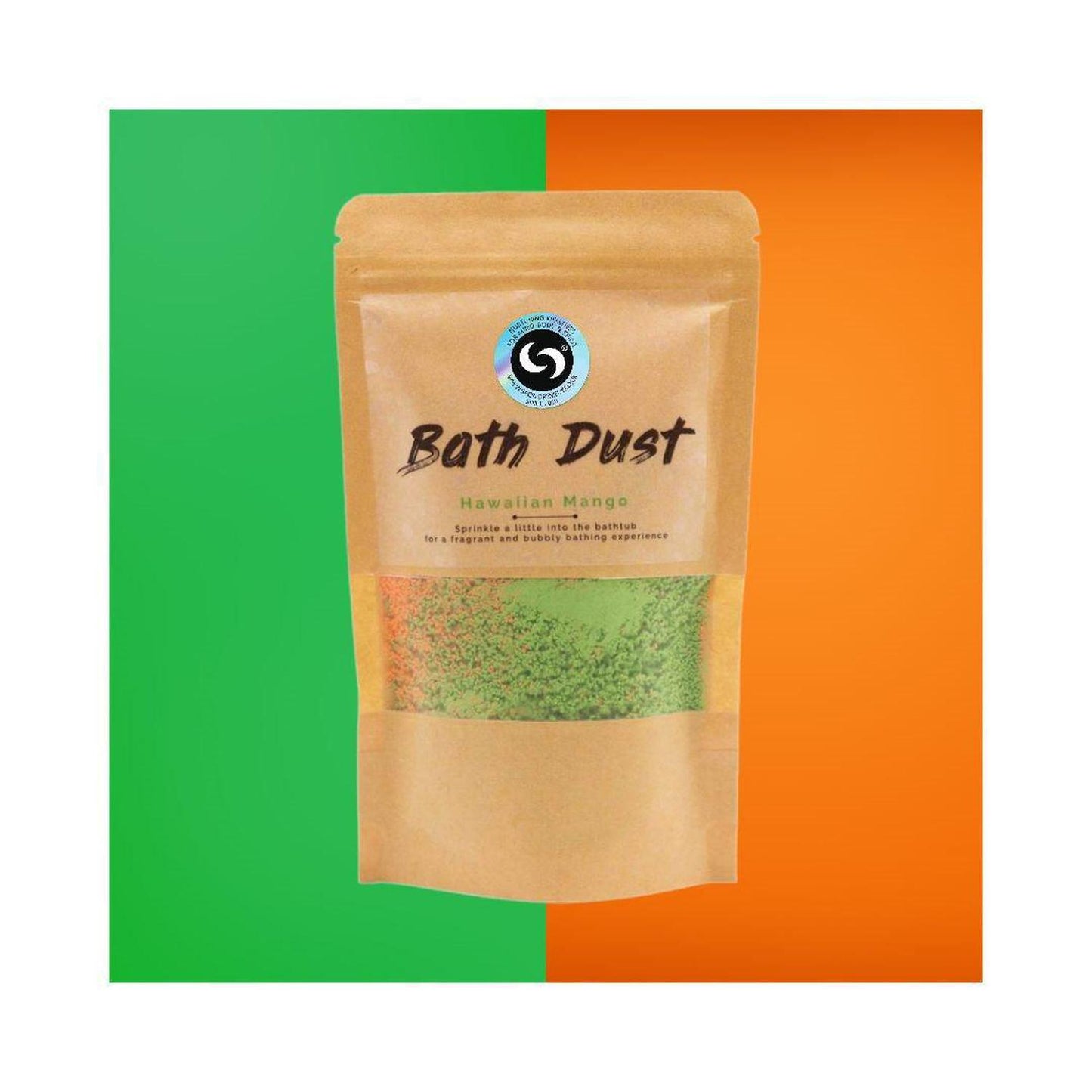 Luxurious Hawaiian Mango Bath Dust | Hydrating Skin Soak - Turn bathing into a tropical adventure with our Hawaiian Mango Bath Dust! Immerse yourself in vibrant orange and green waters. Indulge in pure tropical bliss with our Hawaiian Mango Bath Dust. Transform your bathroom into a serene oasis. This luxurious bath soak gently exfoliates, hydrates, and nourishes your skin. Buy Now at Sacred Remedy