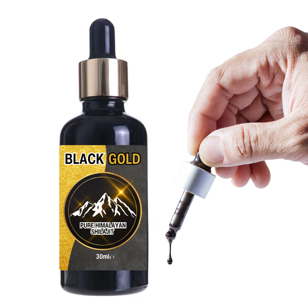 Buy Black Gold Himalayan Shilajit Liquid Drops - Pure Energy Boost [30ml] - Experience Black Gold Himalayan Shilajit Liquid Drops. Our premium formula delivers essential nutrients for increased energy, vitality, and overall well-being. Pure, potent, and easy to use. Premium fulvic acid & trace mineral food supplement. 100% Pure Extract; No fillers, No Binders, No Flow Agents. at Sacred Remedy Online