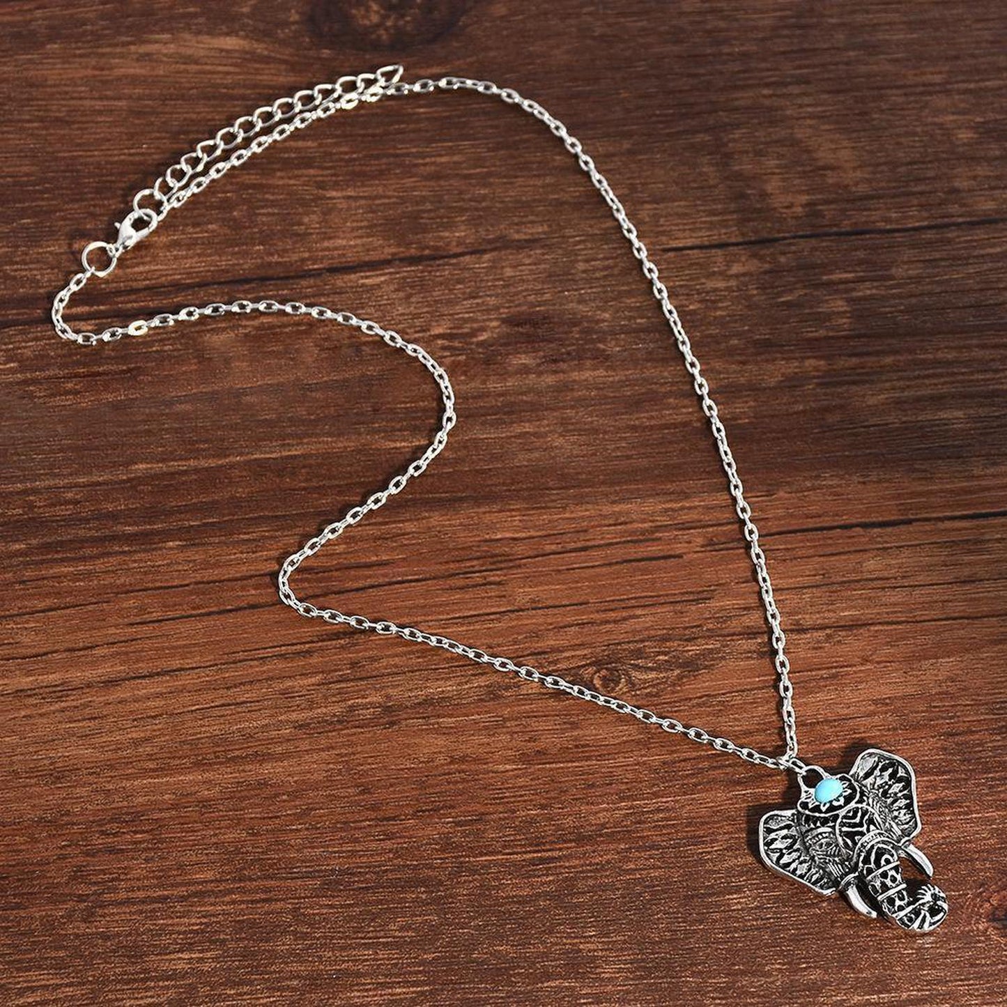 Blue Stone Elephant Necklace Rustic Silver | Jewelery Gifts - Blue Stone Elephant Necklace. Spiritually inspired & infused with Reiki energy for good karma & fortune. For mind, body & spirit with bohemian and hippie influences Buy Now at Sacred Remedy