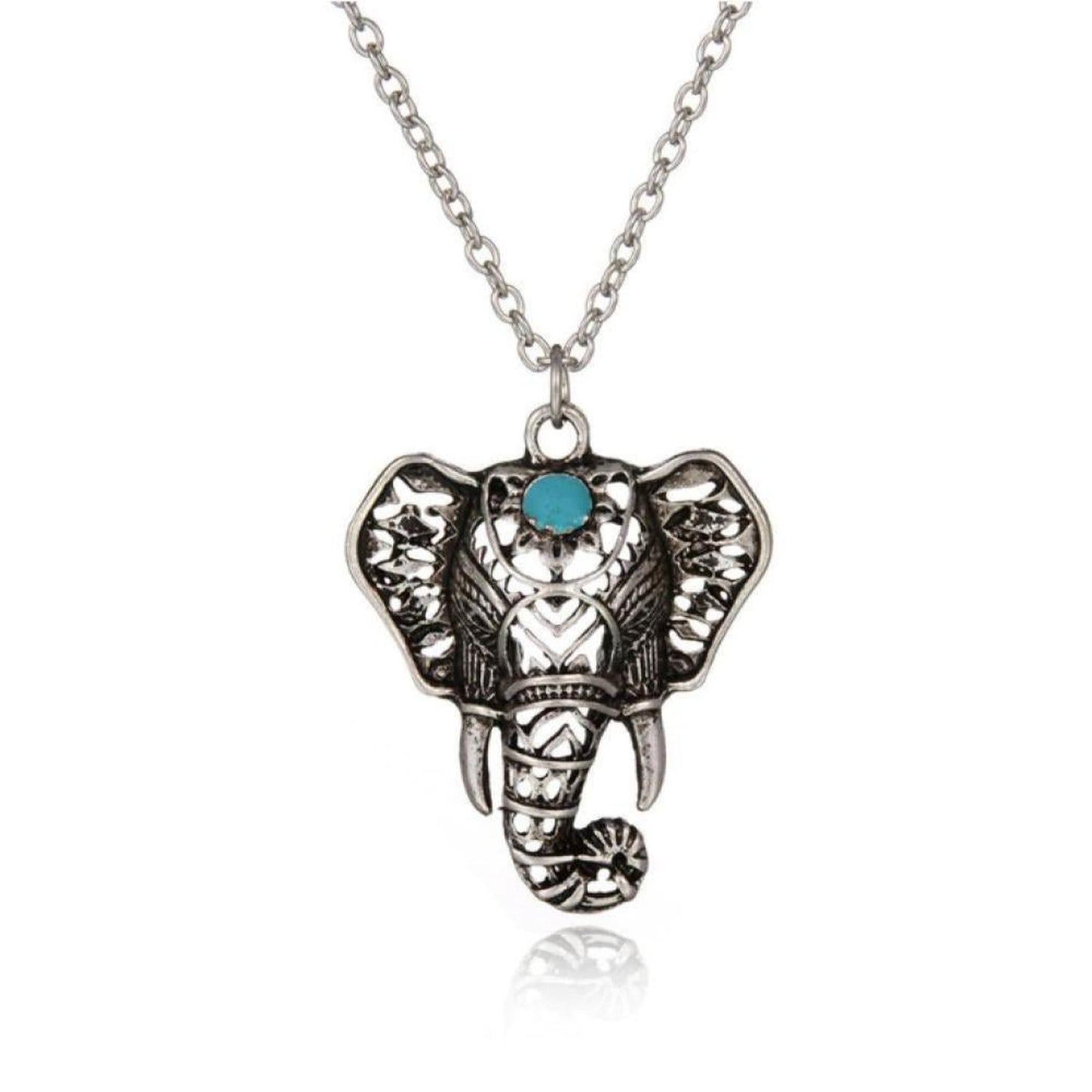 Blue Stone Elephant Necklace Rustic Silver | Jewelery Gifts - Blue Stone Elephant Necklace. Spiritually inspired & infused with Reiki energy for good karma & fortune. For mind, body & spirit with bohemian and hippie influences Buy Now at Sacred Remedy