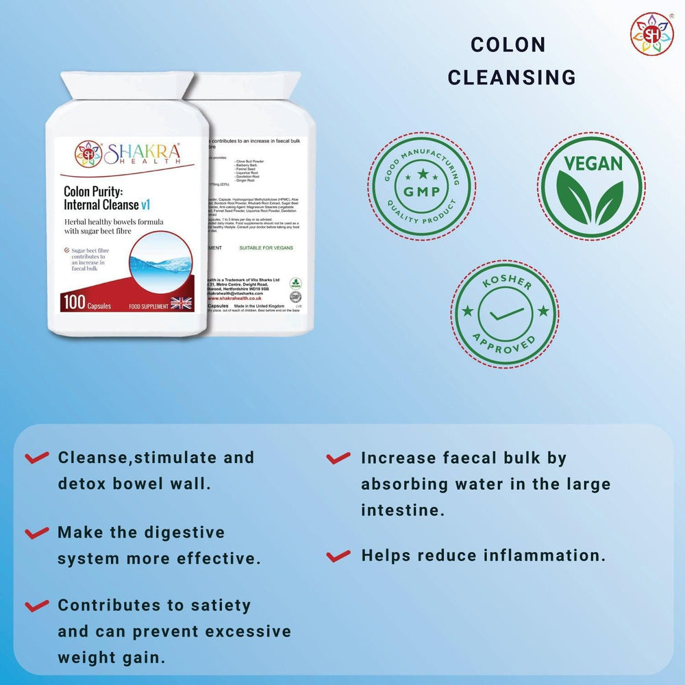 Buy Colon Purity: Internal Cleanse v1 | Powerful Colon Cleanser - Regular colon cleansing is such an important part of a healthier you. The sugar beet fibre in this formula, in particular, contributes to an increase in at Sacred Remedy Online