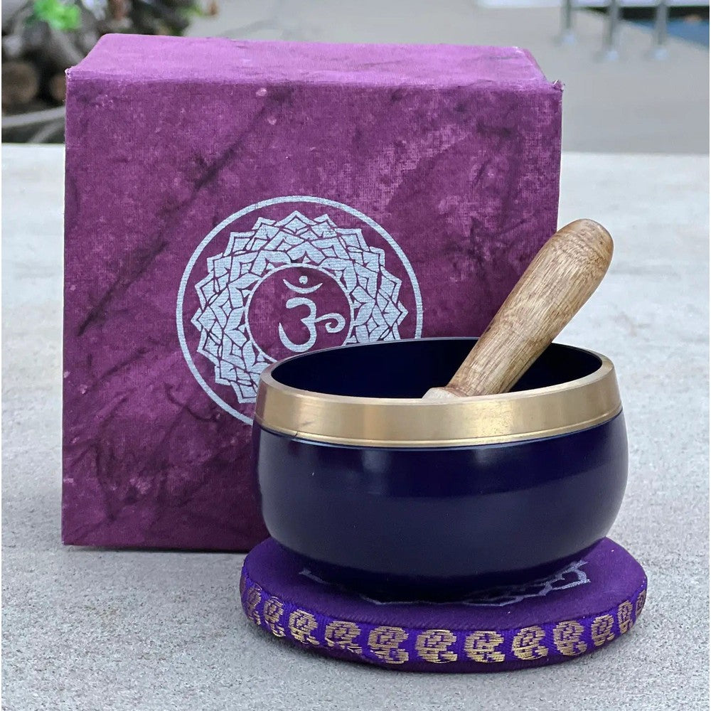 Buy Crown Chakra Singing Bowl Gift Set for Meditation & Sound Therapy - Experience profound relaxation and tap into your highest potential with the Crown Chakra Singing Bowl Set. This carefully curated collection is designed to balance and harmonize your Crown Chakra, the energy center associated with enlightenment, spirituality, and cosmic connection. at Sacred Remedy Online