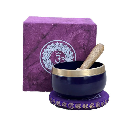 Buy Crown Chakra Singing Bowl Gift Set for Meditation & Sound Therapy - Experience profound relaxation and tap into your highest potential with the Crown Chakra Singing Bowl Set. This carefully curated collection is designed to balance and harmonize your Crown Chakra, the energy center associated with enlightenment, spirituality, and cosmic connection. at Sacred Remedy Online