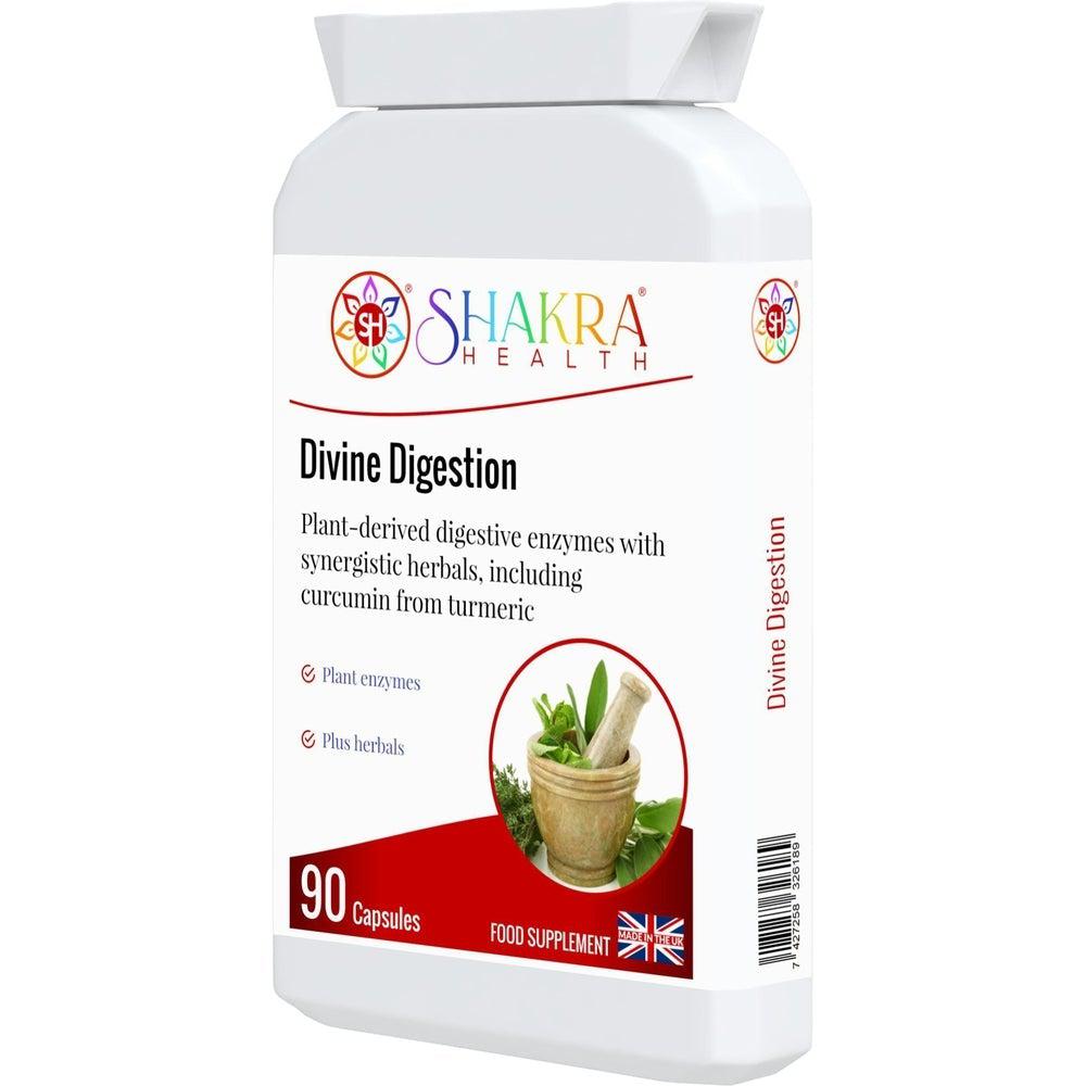 Buy Divine Digestion | Carminative, Anti-Spasmodic & Gut-Soothing. High-Strength Plant Digestive Enzymes - The digestive system is also linked to a large energy center known as the Solar Plexus chakra. This is a high-strength supplement which combines a broad spectrum range of plant-derived digestive enzymes with carminative, anti-spasmodic and gut-soothing herbs. at Sacred Remedy Online