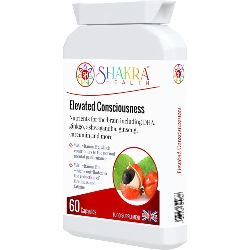 Buy Elevated Consciousness | Natural Nootropic & Brain Food Supplement by Shakra Health UK - A super-concentrated, powerful food supplement for the brain - a natural nootropic and nutritional cognitive enhancer. And more!

It contains a special combination of vitamin and mineral ingredients that support focus, concentration, mental performance, memory recall and energy levels. at Sacred Remedy Online