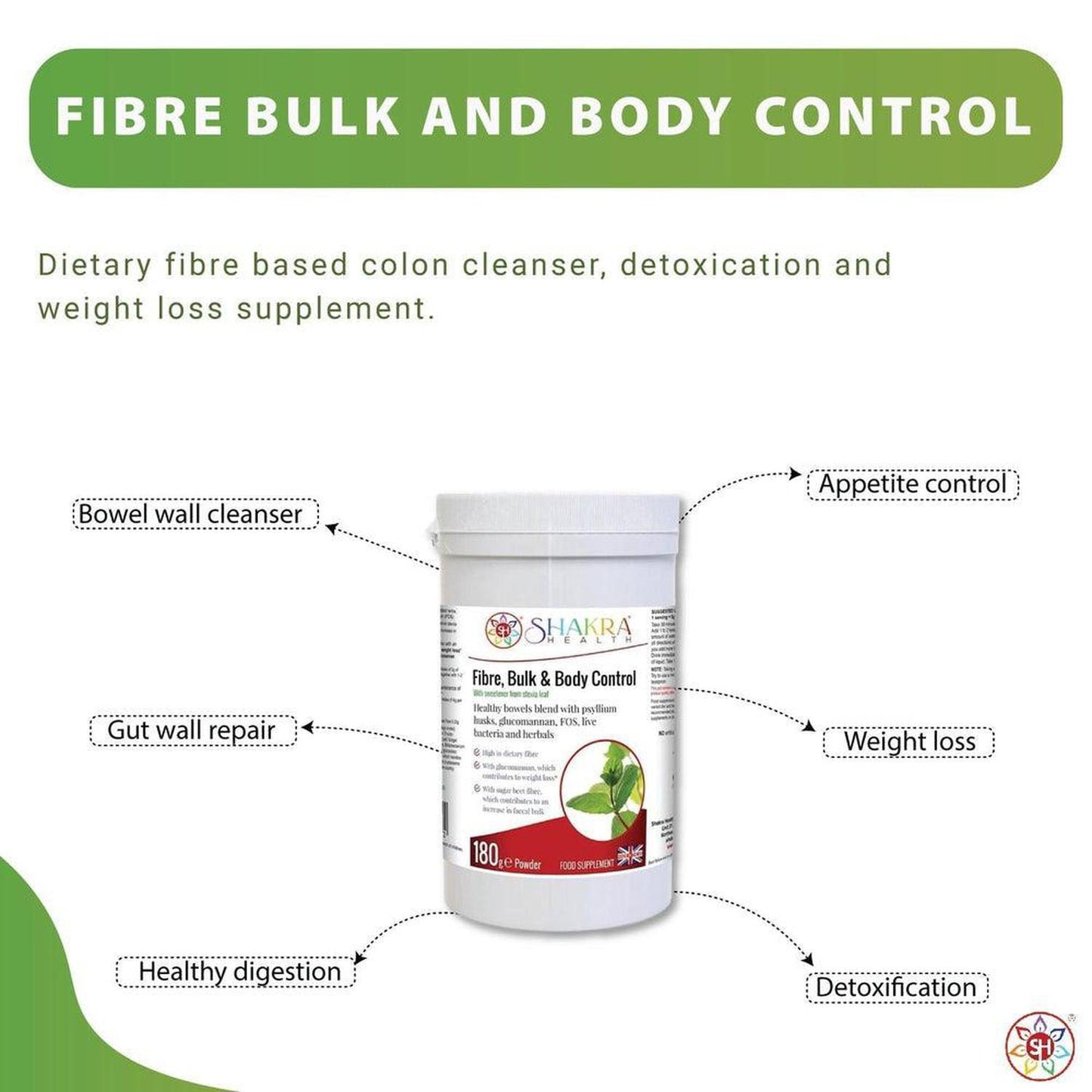 Fibre, Bulk & Body Control | Combination High-Fibre Bowel Cleanser & Weight Loss Blend - An all-in-one dietary fibre based colon cleanser, detoxification and weight loss supplement in a tasty, easy-to-take powder form - a natural solution for constipation, body waste cleansing and shape-up support with a special combination of psyllium husks, L-Glutamine, prebiotics, probiotics, gut-soothing herbs and stev Buy Now at Sacred Remedy