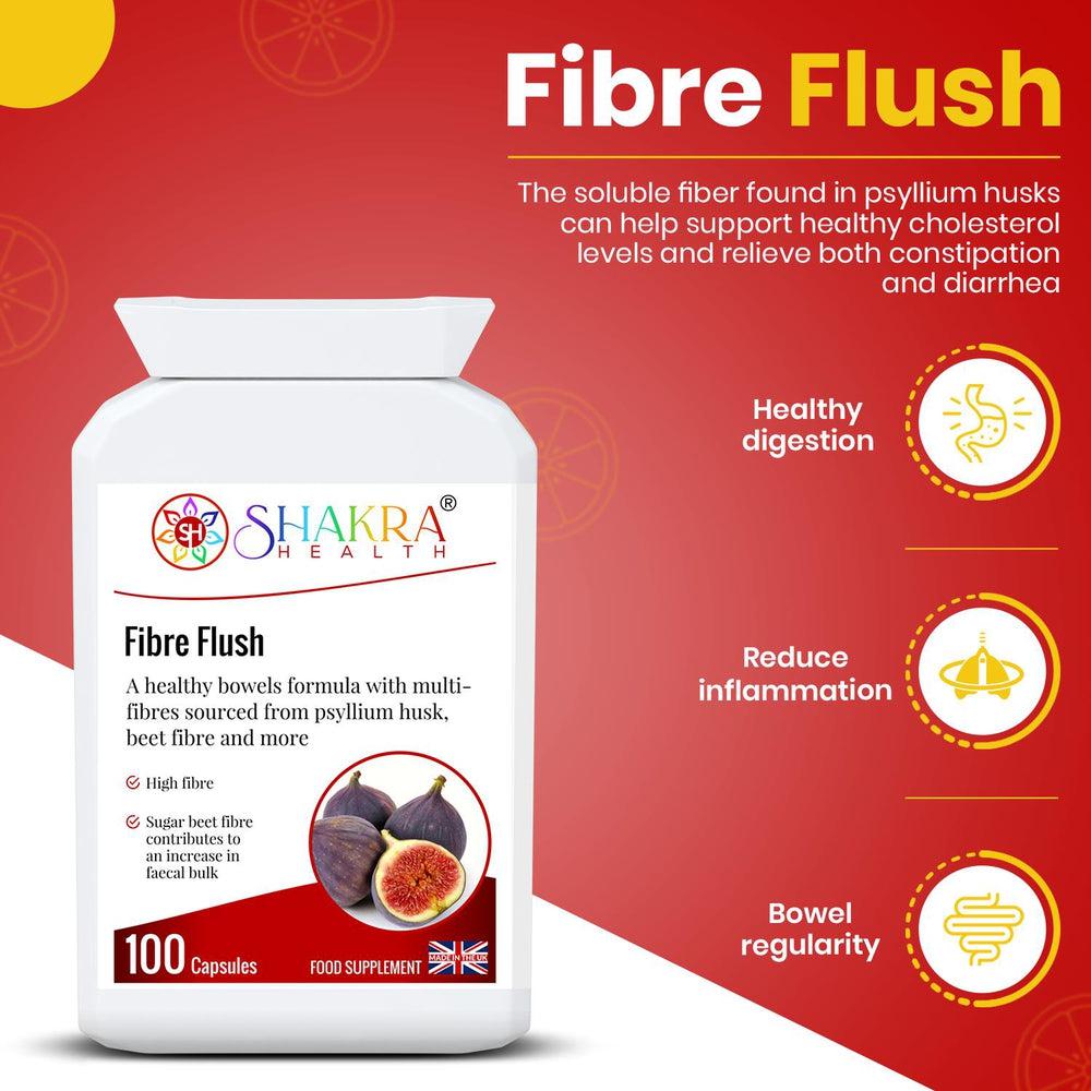 Buy Fibre Flush | Multi-Fibre Nutritional Formula. Soluble & Insoluble Fibre for Faecal Bulk & Regularity - Gentle & natural constipation relief as well as other intestinal problems. A good source of soluble dietary fibre. Fibre is not absorbed by the body but passes through, adding bulk and water to stools and making them easier to pass. at Sacred Remedy Online