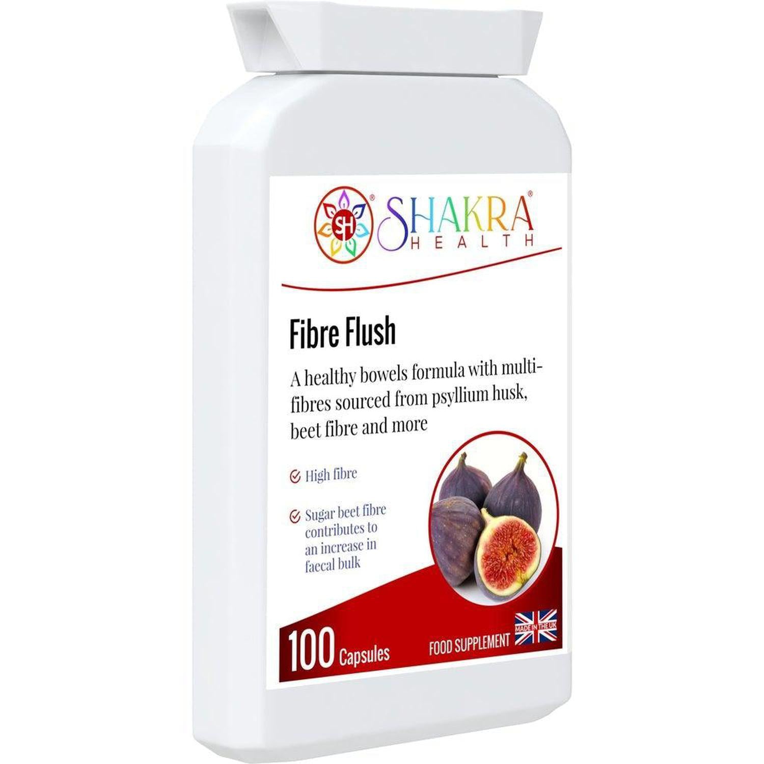 Fibre Flush | Soluble & Insoluble Multi-Fibre for Faecal Bulk & Regularity - Gentle, natural psyllium husk capsules to support digestion, relieve constipation, lower cholesterol, and balance your gut microbiome. Get your Fibre Flush today! Buy Now at Sacred Remedy