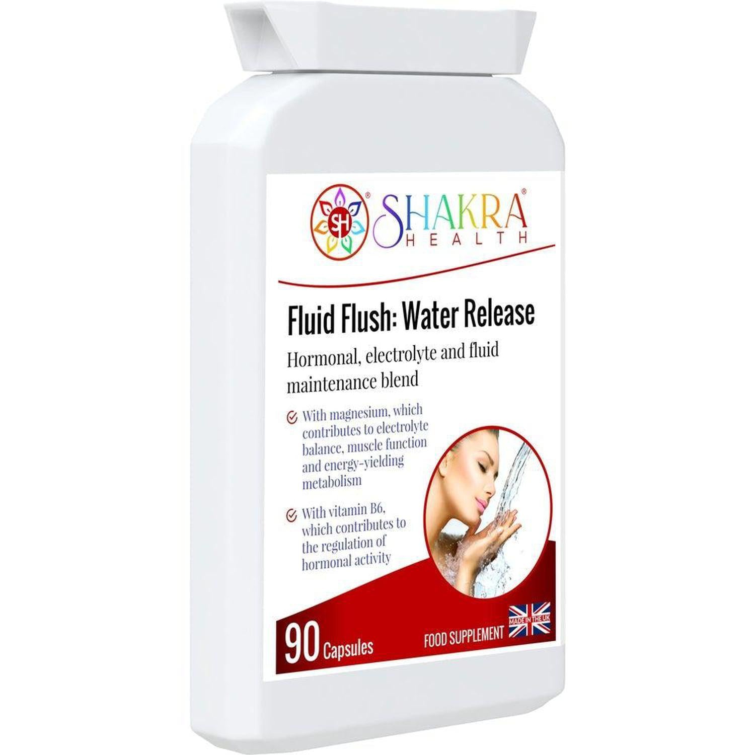 Fluid Flush: Water Release | Gentle Water Balance Supplement - Gently support healthy water balance and relieve bloating with Fluid Flush. Unique herbal & nutrient blend with B6 & Magnesium for electrolyte & hormonal support. Buy Now at Sacred Remedy