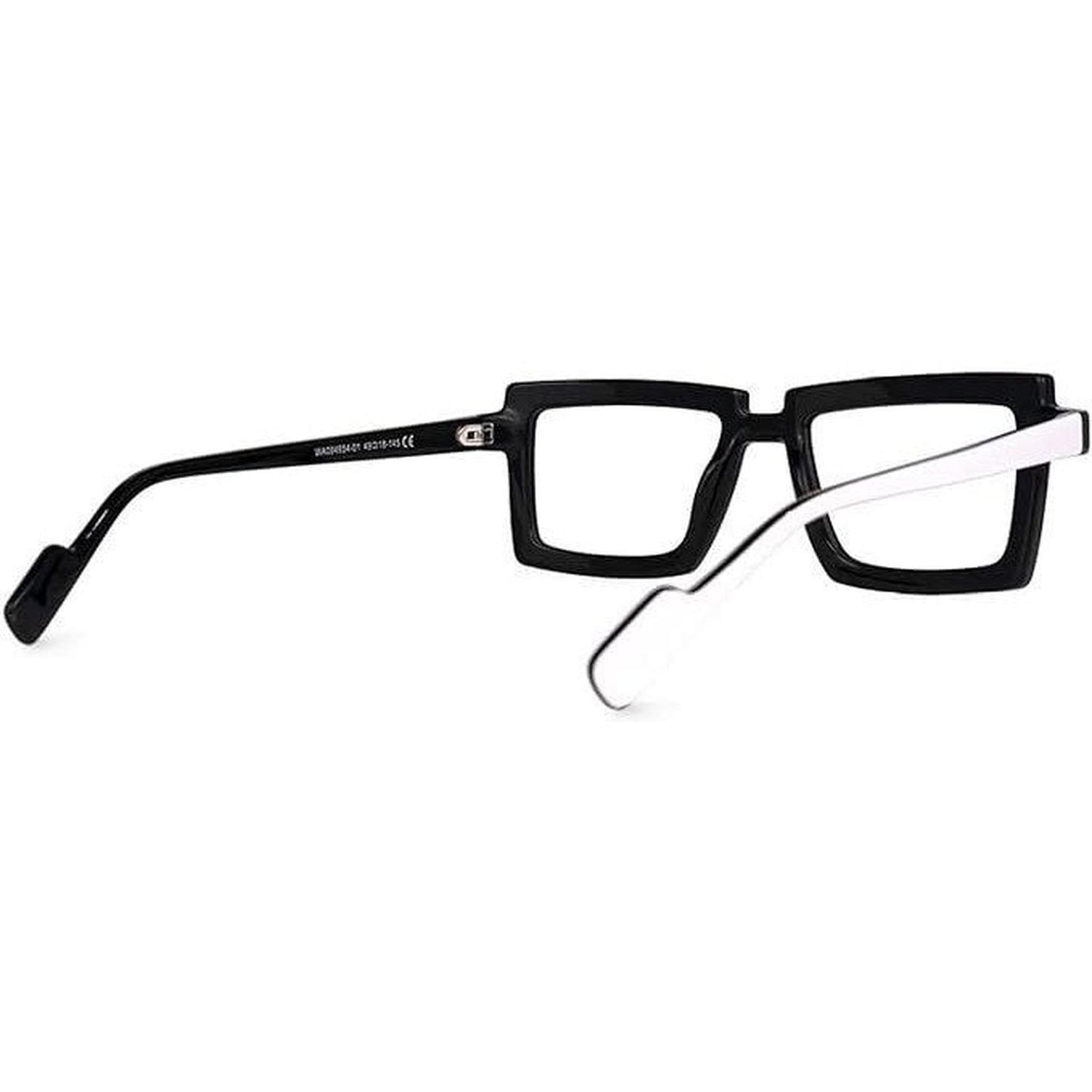 Full Rim, Rectangle EyeGlasses | Black & White Lightweight - Experience timeless style and modern comfort with these Black & White Full Rim Rectangle Eyeglasses. Crafted from premium acetate, these glasses boast a lightweight design (only 23.6g!) that ensures comfortable wear all day long. Buy Now at Sacred Remedy