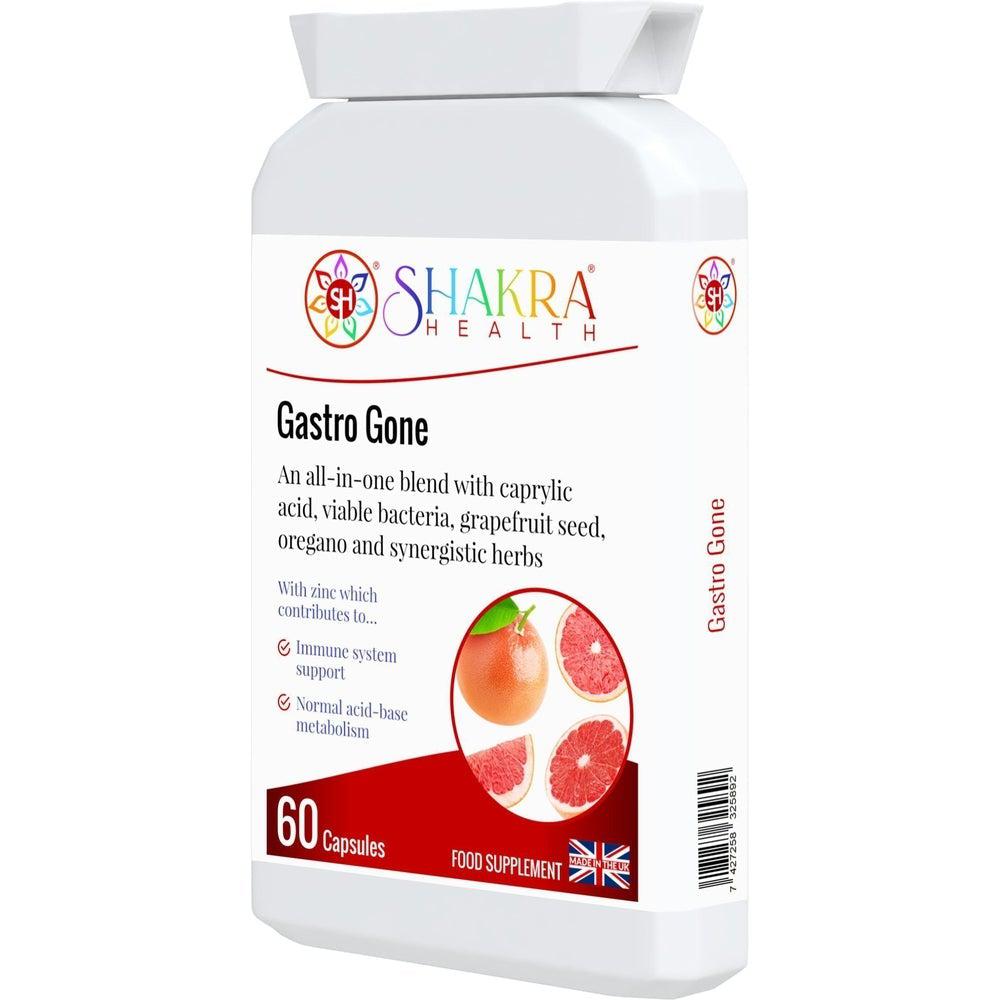 Buy Gastro Gone | All-in-One Yeast Balance, Anti-Candida, Healthy Gut & Detox Supporting Formula - Gastro Gone is an all-in-one yeast balance, digestive health, cleanse and detox supplement. The unique combination of ingredients in this food supplement helps to support the correct balance of gut flora (bacteria and yeasts), along with the integrity of the gastrointestinal tract and the growth of friendly bacteria. at Sacred Remedy Online