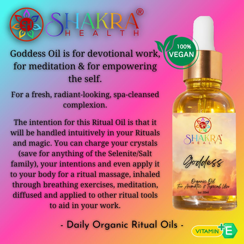 Buy Goddess Ritual Oil | Vegan, Organic, Natural | For the Goddess in You - Amplify & balance female energy. Reconnect with your inner goddess & embrace your divine feminine with this sacred empowerment blend that will have you glowing like the goddess you are, from both inside & out. at Sacred Remedy Online