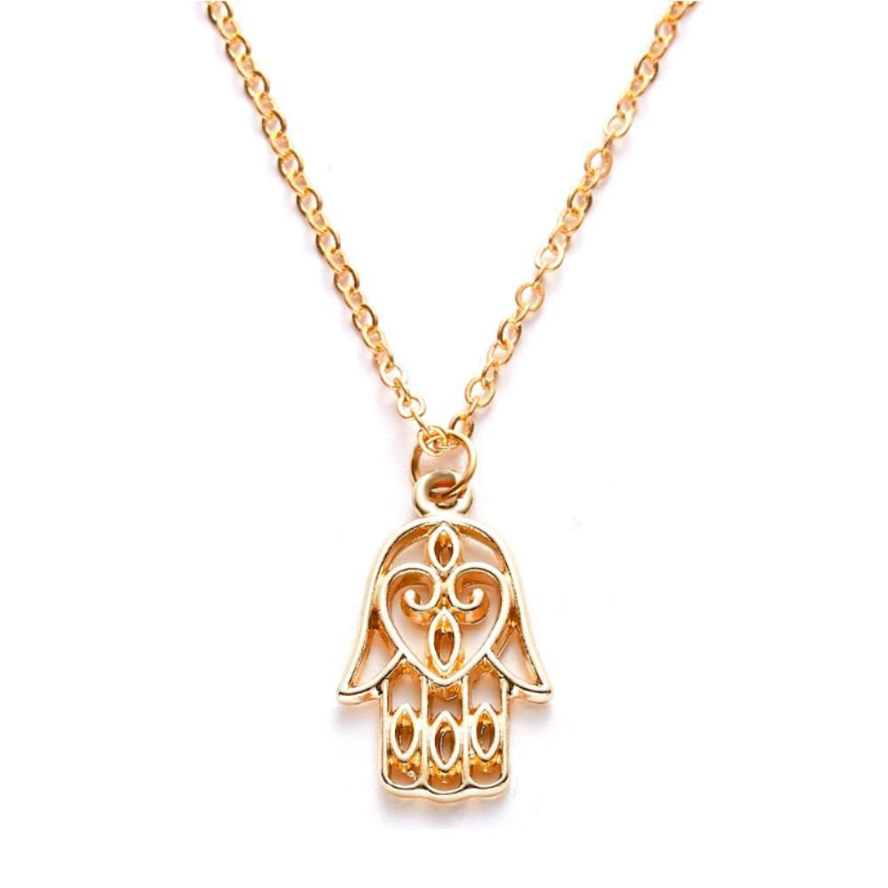 Buy Good Karma Necklaces Gold Hamsa Hand, Om, Lotus, Jewelery Gifts - Good Karma Necklaces are based on the Law of Attraction. By wearing them, you're keeping Good Karma close to your heart and soul - It helps to remind us of what is important. And yes, a simple piece of minimalist jewelery that you wear each day can be your reminder of what is important to you! at Sacred Remedy Online