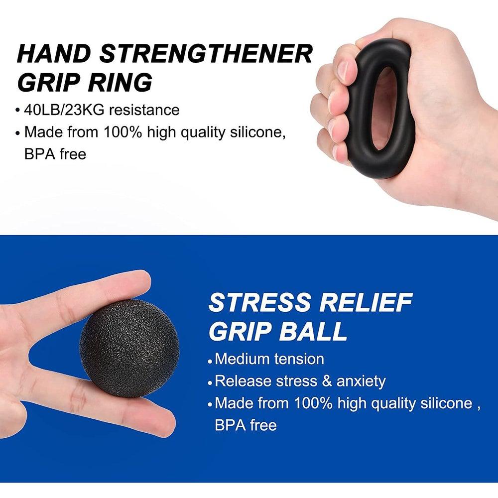 Buy Grip Strength Trainer - 5 Piece Workout Kit | Stroke Recovery Aid - Great for stroke rehabilitation and recovery. The 5 piece hand grip strengthener set targets different hand muscle groups, improves finger and hand strength and dexterity for better performance. Helping with daily exercise of hand muscles this strengthener will leave you feeling a noticeable improvement of your hand, post wrist injuries, arthritis, carpal tunnels, tendonitis, fractures, wrist fractures and tendon surgery etc. Ergonomica