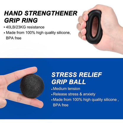 5-Piece Hand Grip Strengthener Kit | Forearm & Rehab - 5-Piece Hand Grip Kit with adjustable 5-60kg resistance & rep counter. Essential for rehab, athletes & muscle memory. Includes storage bag. Buy Now at Sacred Remedy