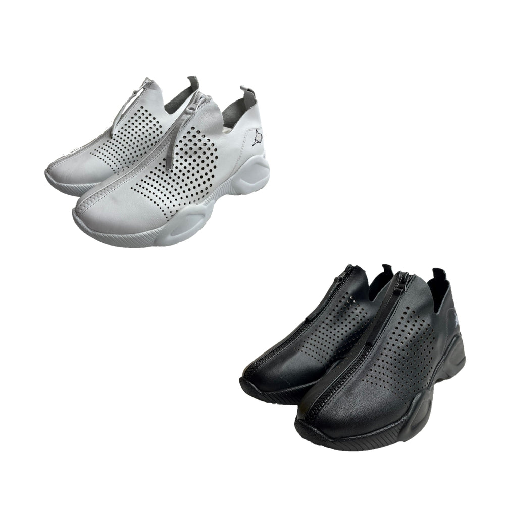 Buy 'Harmony' - Full Zip Yoga Sneakers with Advanced Cushioning & Support | Vita Sharks - Unlike other types of shoes, like court shoes, high heels and brogues, you don’t have to wear them in. Like walking on clouds from the moment you try them on. Say goodbye to pinching at the toes, rubbing on the back of the heel and any other pain points. Say hello to relaxation, relief and pleasure with the lightweight feel of our Harmony Sneakers. Easy-to-wear sneakers with perforated detail. Ideal for summer - one of