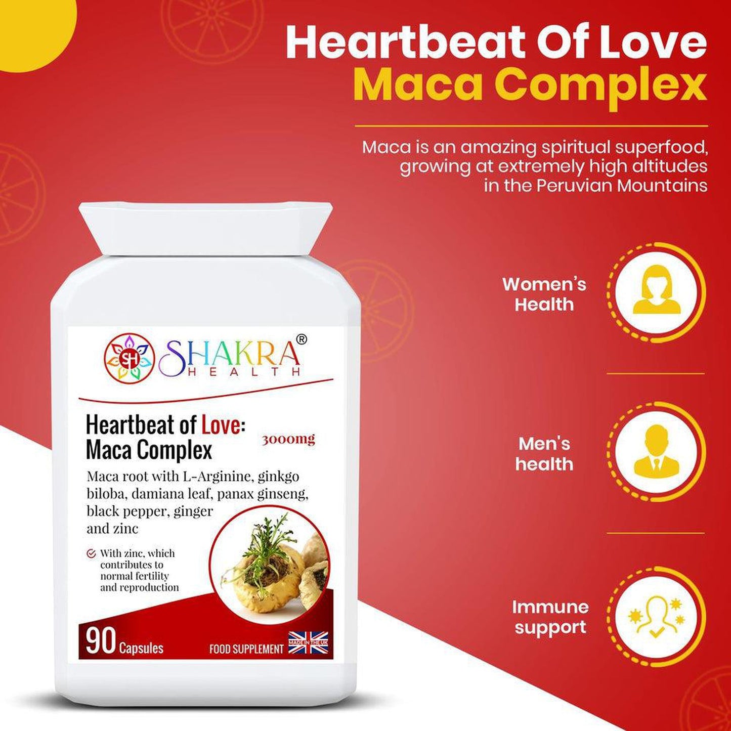 Buy Heartbeat of Love: Maca Complex | Sexual Health & Fertility Superfood Formula - Maca is an amazing spiritual superfood, growing at extremely high altitudes (7000ft and above) in the Peruvian Mountains. It’s very hardy, with powerful adaptogenic properties. An adapotgen is something that helps you cope in stressful situations – whether spiritually, physically, mentally and energetically. at Sacred Remedy Online