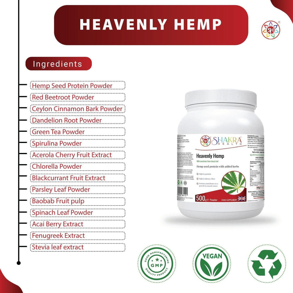 Buy Heavenly Hemp | Hemp Seed & Superfood Plant Protein Powder High in Dietary Fibre - Hemp Seed opens our cells to cosmic interconnectivity If there were one food designed to help elevate us into the higher paradigm then hemp would be it. Heavenly Hemp is one of the best protein sources for people on a plant-based diet. at Sacred Remedy Online