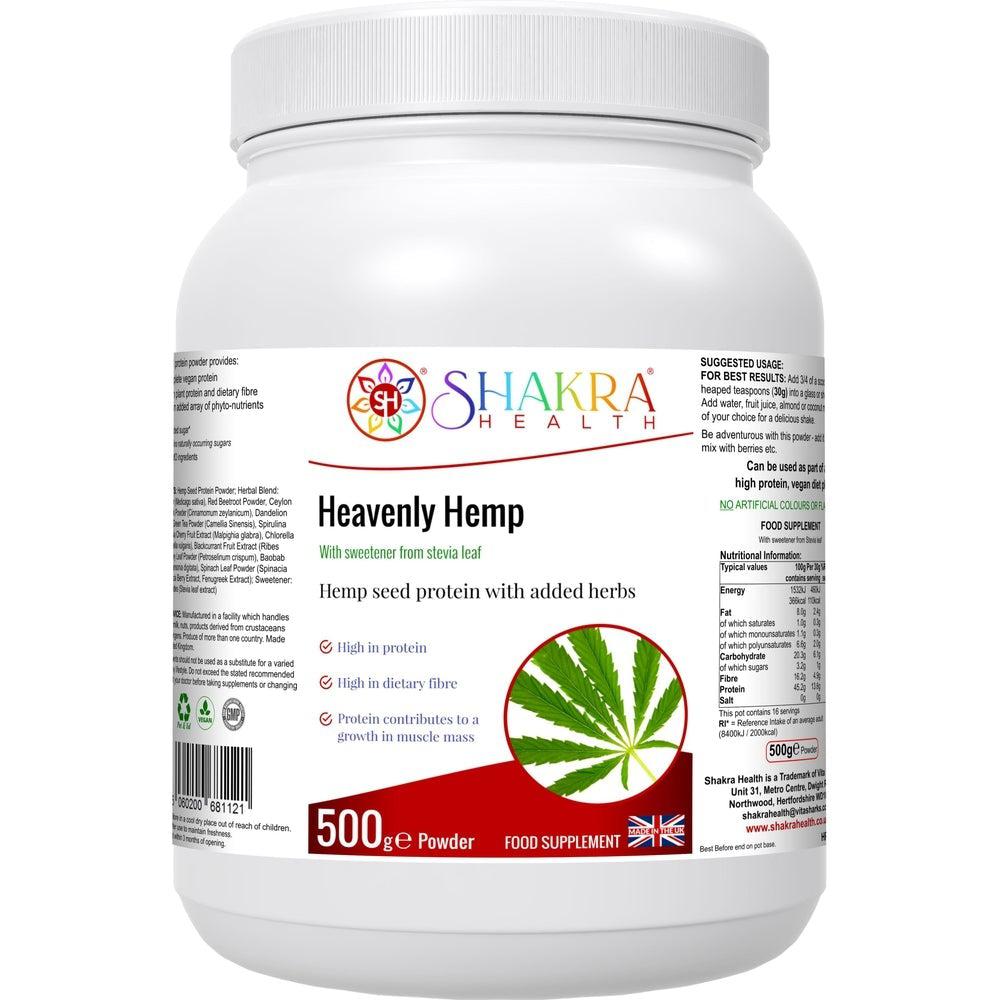 Buy Heavenly Hemp | Hemp Seed & Superfood Plant Protein Powder High in Dietary Fibre - Hemp Seed opens our cells to cosmic interconnectivity If there were one food designed to help elevate us into the higher paradigm then hemp would be it. Heavenly Hemp is one of the best protein sources for people on a plant-based diet. at Sacred Remedy Online