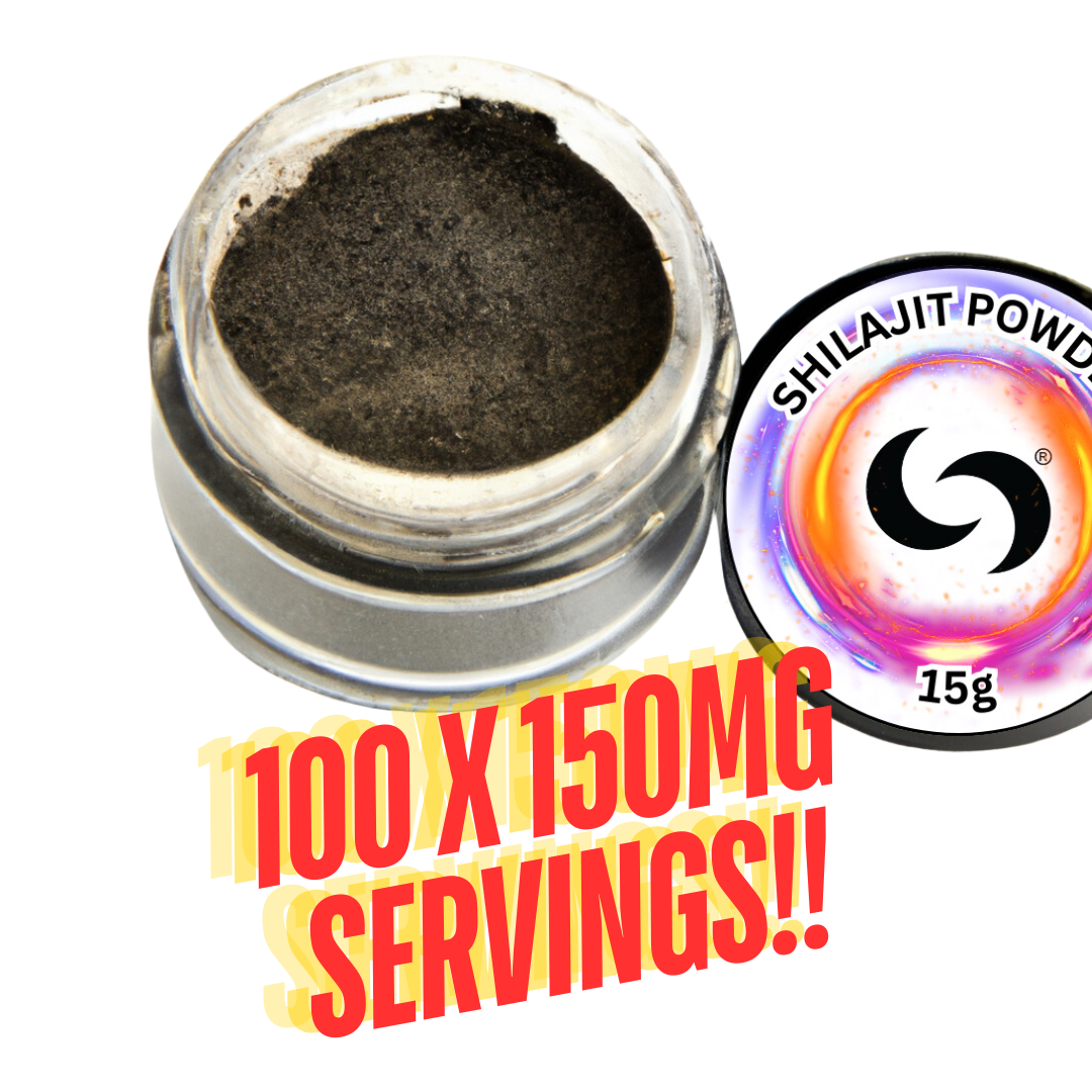 Buy Authentic Himalayan Shilajit Powder Powder [15g] = 100 Servings! - Upgrade your daily routine with our potent Himalayan Shilajit Powder. This natural, mineral-rich extract, sourced from the pristine Himalayan mountains, has been revered for centuries in Ayurvedic practices for its health-promoting properties. Supercharge Your Wellbeing. at Sacred Remedy Online