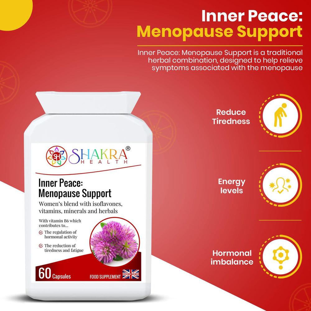 Buy Inner Peace: Herbal Support for PMS, Perimenopause & Menopause Symptoms - Designed to help relieve symptoms (especially those associated with hormonal imbalance) during premenstrual syndrome (PMS), perimenopause and the menopause. at Sacred Remedy Online