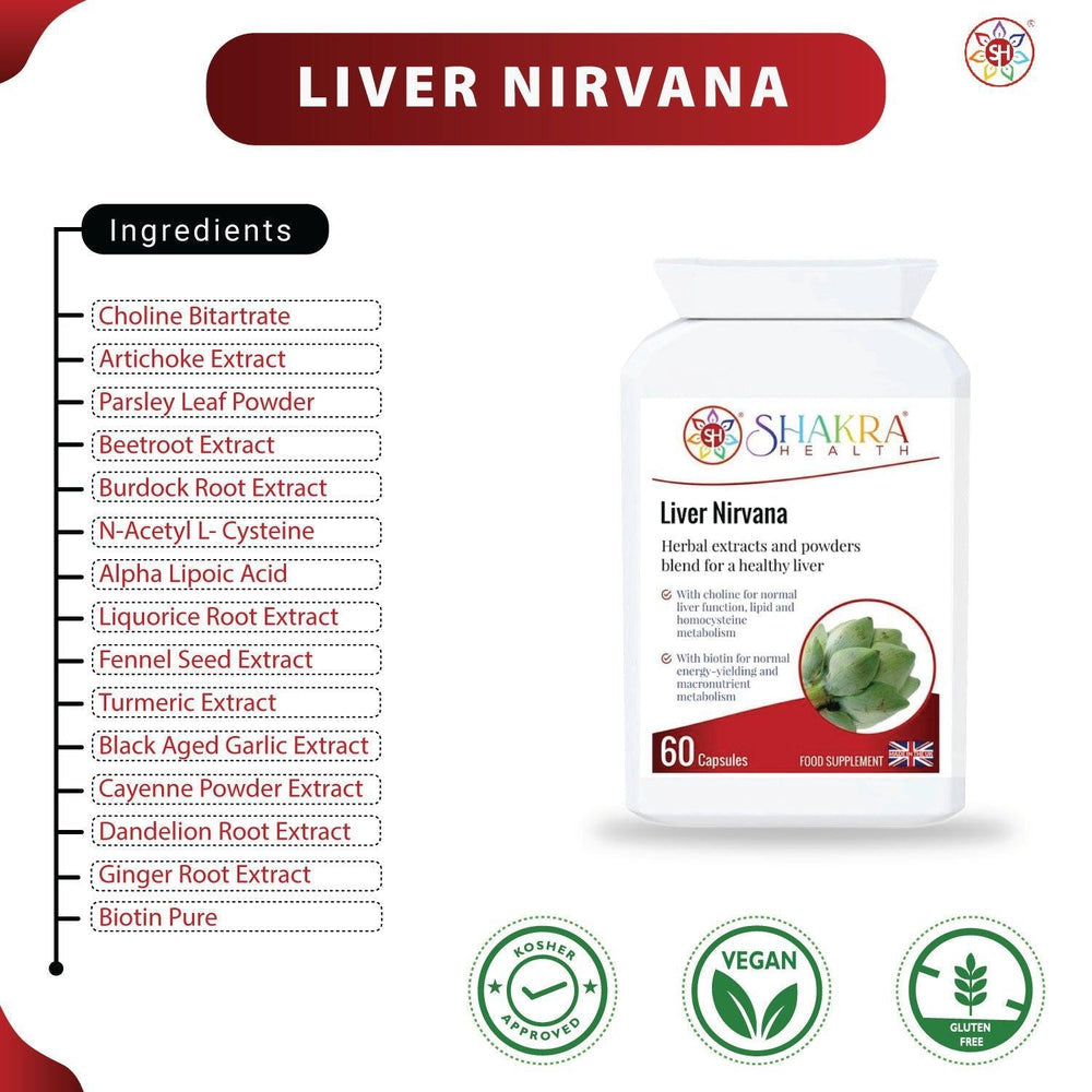 Buy Liver Nirvana | Stimulate, Flush & Cleanse. Congested Liver & Gallbladder Support Blend - Overexposure to toxins such as alcohol, prescription or recreational drugs, environmental pollutants etc, can adversely impact the liver. Cleanse your liver & gallbladder. Stimulate, flush, cleanse & protect. If you thought milk thistle worked well, this formula will "blitz" internal congestion & toxins. at Sacred Remedy Online