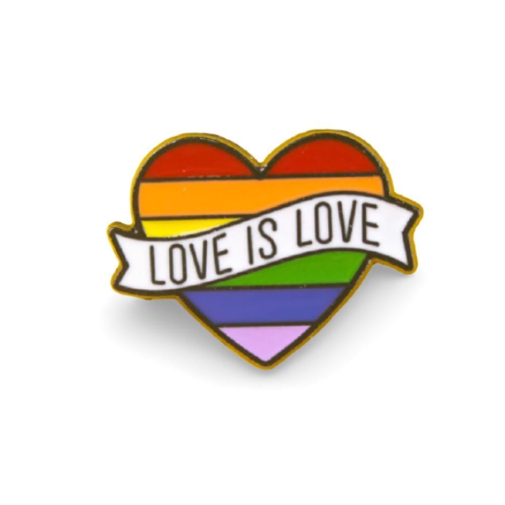 Buy Love is Love Enamel Pin Badge | Gay Pride. Be Yourself. - Spread Love and Acceptance with a Vibrant "Love is Love" Enamel Pin Badge! Beautiful Love is Love rainbow LGBTQIA metal pin badges - wear with pride! Made from high grade metal, which means it is superb quality. The flag colours are in enamel paint and are embedded into the metal. at Sacred Remedy Online