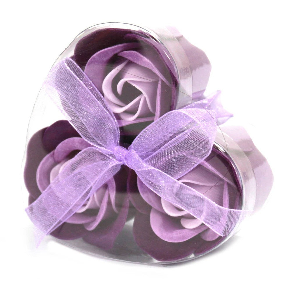 Buy Luxury Soap Flowers in Heart Box - Lavender Roses, Valentines Day Gift - The perfect addition to a relaxing romantic bath with a beautiful aroma! They almost look like real flowers! Enjoy colourful water & great scent. A thoughtful & meaningful gift for your love on Valentine's Day, Mother's Day, Christmas, Anniversary, Birthday etc. It leaves your skin soft, silky & smelling wonderfully fresh. These Bath Flowers are a stunning gift, sure to delight. at Sacred Remedy Online